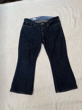 GAP 1969 Dark Wash Bootcut Jeans Size 12 Cropped Length 24”